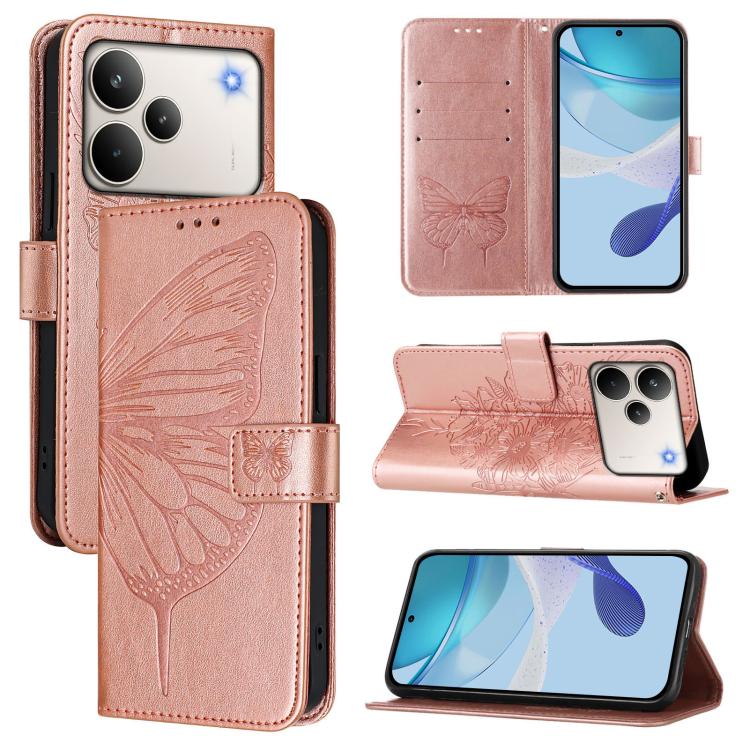 Embossed Butterfly Leather Phone Case, For Realme P4x 5G / OnePlus Nord CE6 Lite, For Realme 16T 5G Global, For Realme C100 5G / C85 5G Global, For Realme 16 Pro+ 5G Global, For Realme 16 Pro 5G Global, For Realme Note 70 4G / 70T 4G                   ...