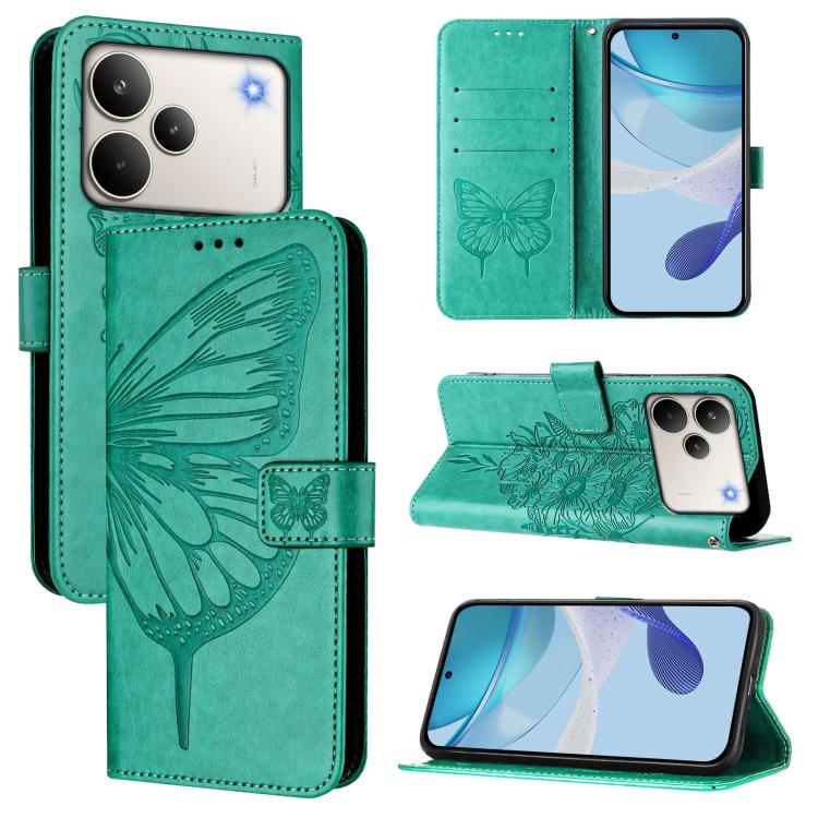 Embossed Butterfly Leather Phone Case, For Realme P4x 5G / OnePlus Nord CE6 Lite, For Realme 16T 5G Global, For Realme C100 5G / C85 5G Global, For Realme 16 Pro+ 5G Global, For Realme 16 Pro 5G Global, For Realme Note 70 4G / 70T 4G                   ...