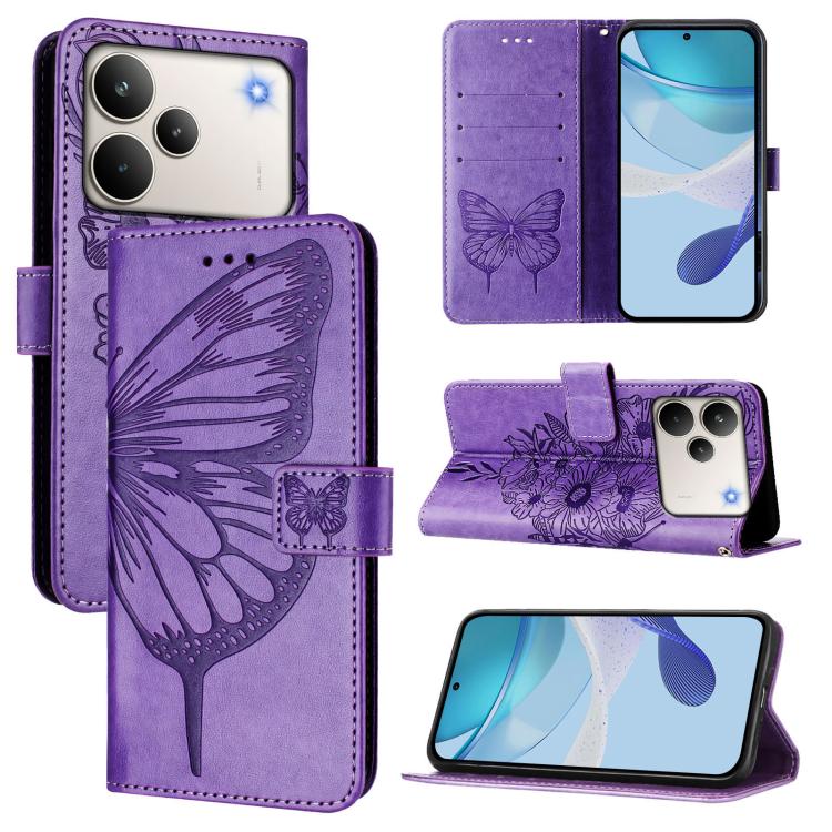 Embossed Butterfly Leather Phone Case, For Realme P4x 5G / OnePlus Nord CE6 Lite, For Realme 16T 5G Global, For Realme C100 5G / C85 5G Global, For Realme 16 Pro+ 5G Global, For Realme 16 Pro 5G Global, For Realme Note 70 4G / 70T 4G                   ...
