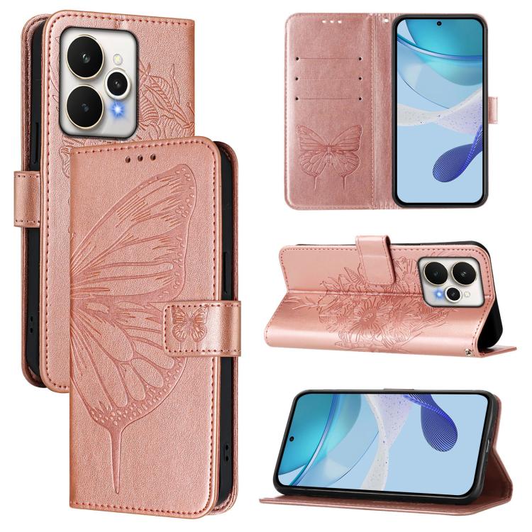 Embossed Butterfly Leather Phone Case, For Realme P4x 5G / OnePlus Nord CE6 Lite, For Realme 16T 5G Global, For Realme C100 5G / C85 5G Global, For Realme 16 Pro+ 5G Global, For Realme 16 Pro 5G Global, For Realme Note 70 4G / 70T 4G                   ...