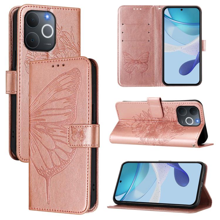 Embossed Butterfly Leather Phone Case, For Realme P4x 5G / OnePlus Nord CE6 Lite, For Realme 16T 5G Global, For Realme C100 5G / C85 5G Global, For Realme 16 Pro+ 5G Global, For Realme 16 Pro 5G Global, For Realme Note 70 4G / 70T 4G                   ...