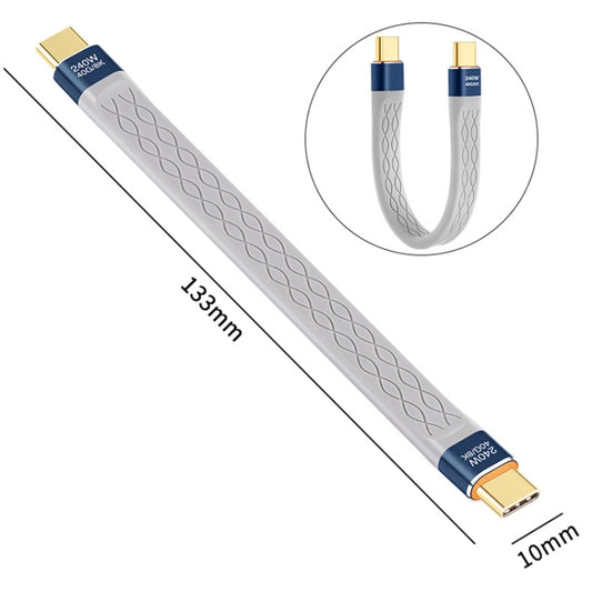 240W 40Gbps USB-C / Type-C to Type-C Flexible FPC Charging Data Cable, Length: 13.3cm, Type-C to Type-C 40Gbps