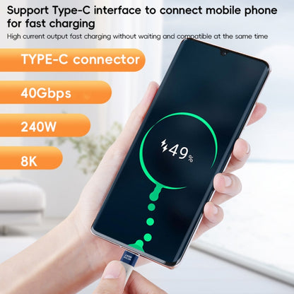 240W 40Gbps USB-C / Type-C to Type-C Flexible FPC Charging Data Cable, Length: 13.3cm, Type-C to Type-C 40Gbps