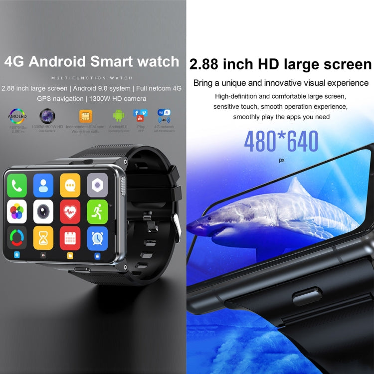 UNIWA DM200, 2.88 inch Android 9.0 Smart Watch Phone, MT6761 Quad Core, Network: 4G, 4GB+64GB