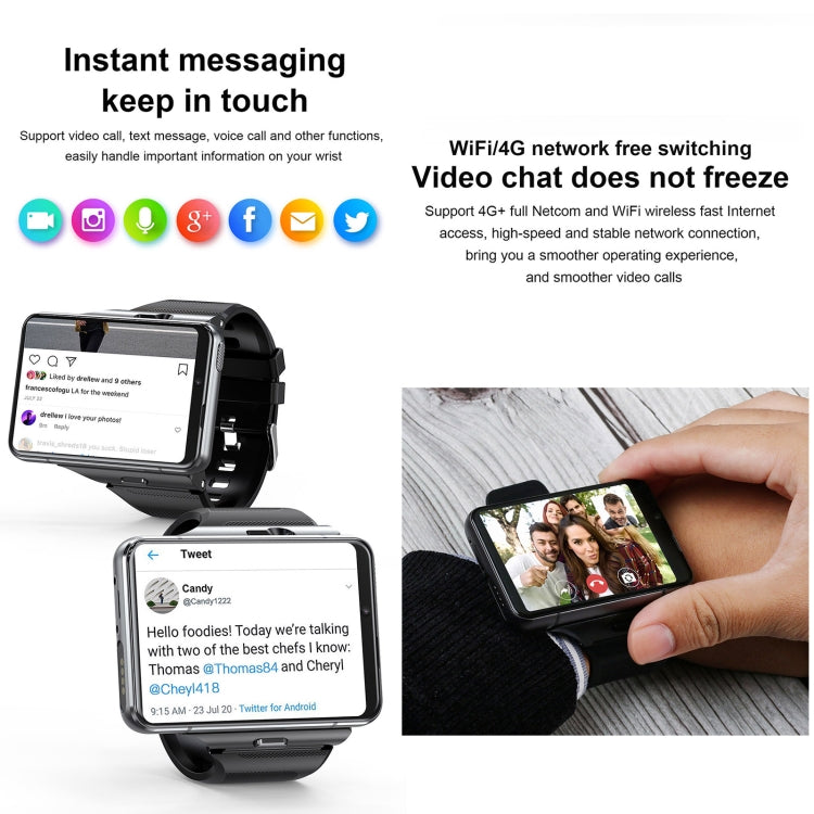 UNIWA DM200, 2.88 inch Android 9.0 Smart Watch Phone, MT6761 Quad Core, Network: 4G, 4GB+64GB