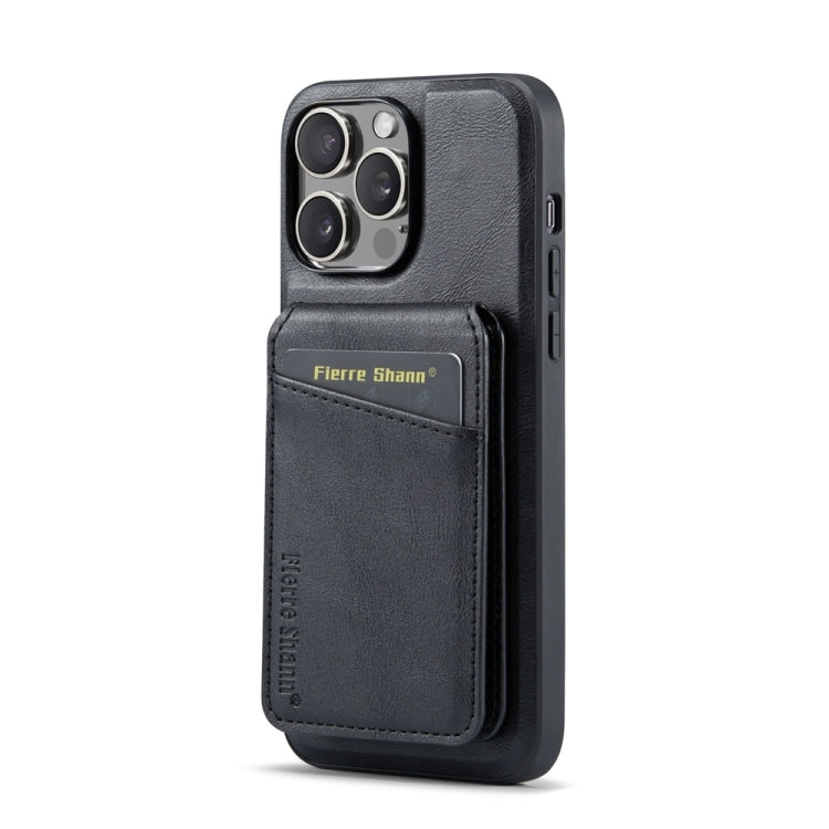Fierre Shann Cowhide Vertical Flip Magnetic Card Holder Phone Case, For iPhone 12 Pro Max, For iPhone 12 Pro