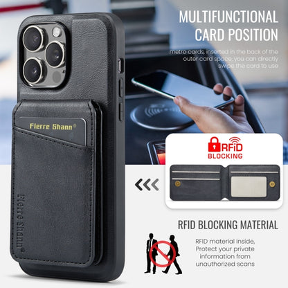 Fierre Shann Cowhide Vertical Flip Magnetic Card Holder Phone Case, For iPhone 12 Pro Max, For iPhone 12 Pro