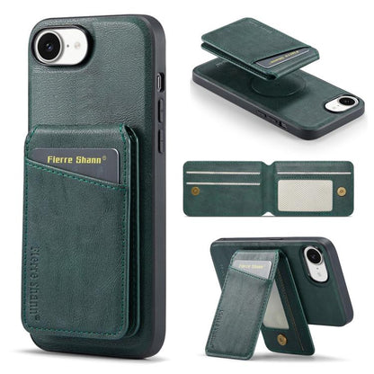 Fierre Shann Cowhide Vertical Flip Magnetic Card Holder Phone Case, For iPhone 17e / 16e, For iPhone 17 Pro Max, For iPhone 17 Pro, For iPhone 17, For iPhone Air, For iPhone 16 Pro Max, For iPhone 16 Pro, For iPhone 16 Plus, For iPhone 16              ...