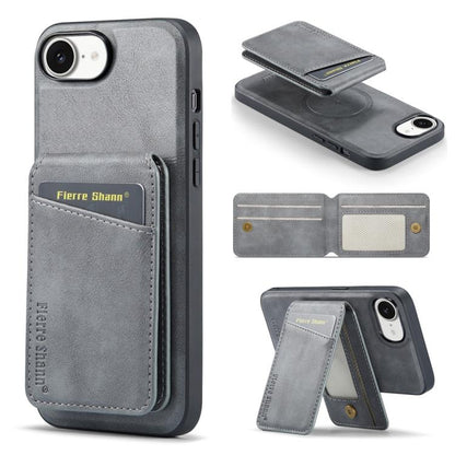 Fierre Shann Cowhide Vertical Flip Magnetic Card Holder Phone Case, For iPhone 17e / 16e, For iPhone 17 Pro Max, For iPhone 17 Pro, For iPhone 17, For iPhone Air, For iPhone 16 Pro Max, For iPhone 16 Pro, For iPhone 16 Plus, For iPhone 16              ...