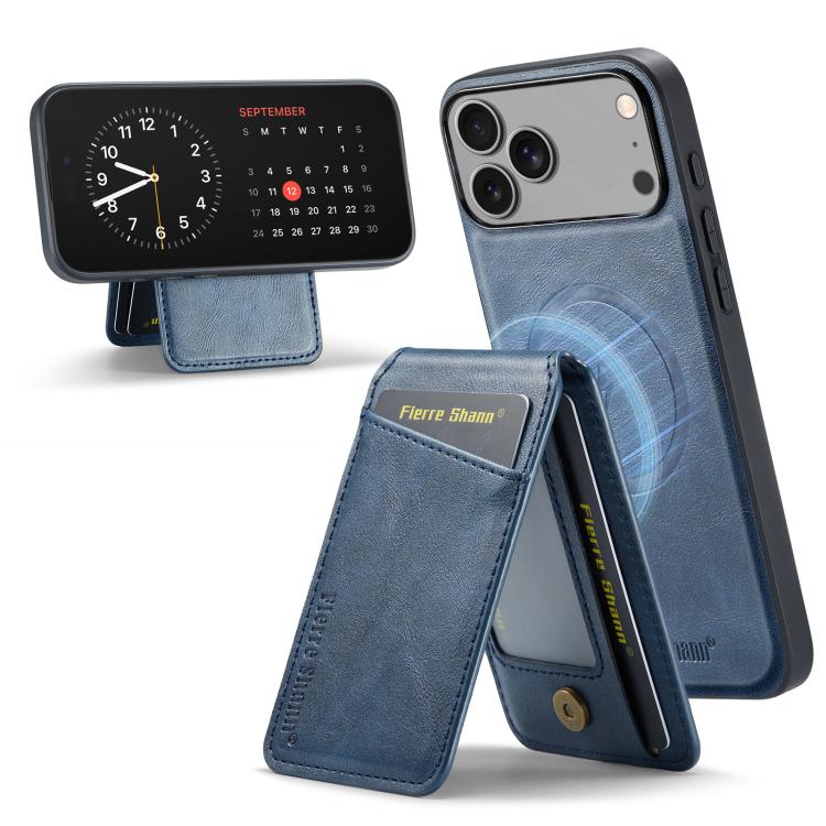 Fierre Shann Cowhide Vertical Flip Magnetic Card Holder Phone Case, For iPhone 17e / 16e, For iPhone 17 Pro Max, For iPhone 17 Pro, For iPhone 17, For iPhone Air, For iPhone 16 Pro Max, For iPhone 16 Pro, For iPhone 16 Plus, For iPhone 16              ...