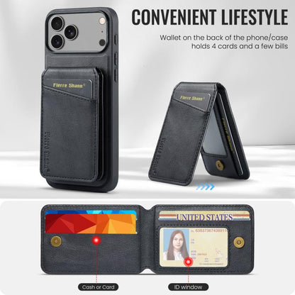 Fierre Shann Cowhide Vertical Flip Magnetic Card Holder Phone Case, For iPhone 18 Pro / 17 Pro, For iPhone 18 Pro Max / 17 Pro Max, For iPhone 17e / 16e, For iPhone 17, For iPhone Air, For iPhone 16 Pro Max, For iPhone 16 Pro, For iPhone 16 Plus       ...