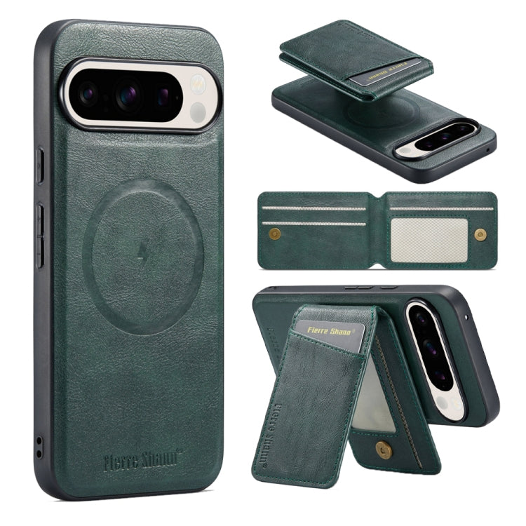 Fierre Shann Cowhide Vertical Flip Magnetic Card Holder Phone Case, For Google Pixel 10a, For Google Pixel 9 Pro, For Google Pixel 9, For Google Pixel 8a, For Google Pixel 8 Pro, For Google Pixel 8, For Google Pixel 7a, For Google Pixel 7 Pro          ...