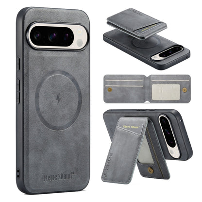 Fierre Shann Cowhide Vertical Flip Magnetic Card Holder Phone Case, For Google Pixel 10a, For Google Pixel 9 Pro, For Google Pixel 9, For Google Pixel 8a, For Google Pixel 8 Pro, For Google Pixel 8, For Google Pixel 7a, For Google Pixel 7 Pro          ...