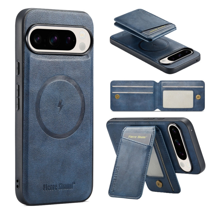 Fierre Shann Cowhide Vertical Flip Magnetic Card Holder Phone Case, For Google Pixel 10a, For Google Pixel 9 Pro, For Google Pixel 9, For Google Pixel 8a, For Google Pixel 8 Pro, For Google Pixel 8, For Google Pixel 7a, For Google Pixel 7 Pro          ...