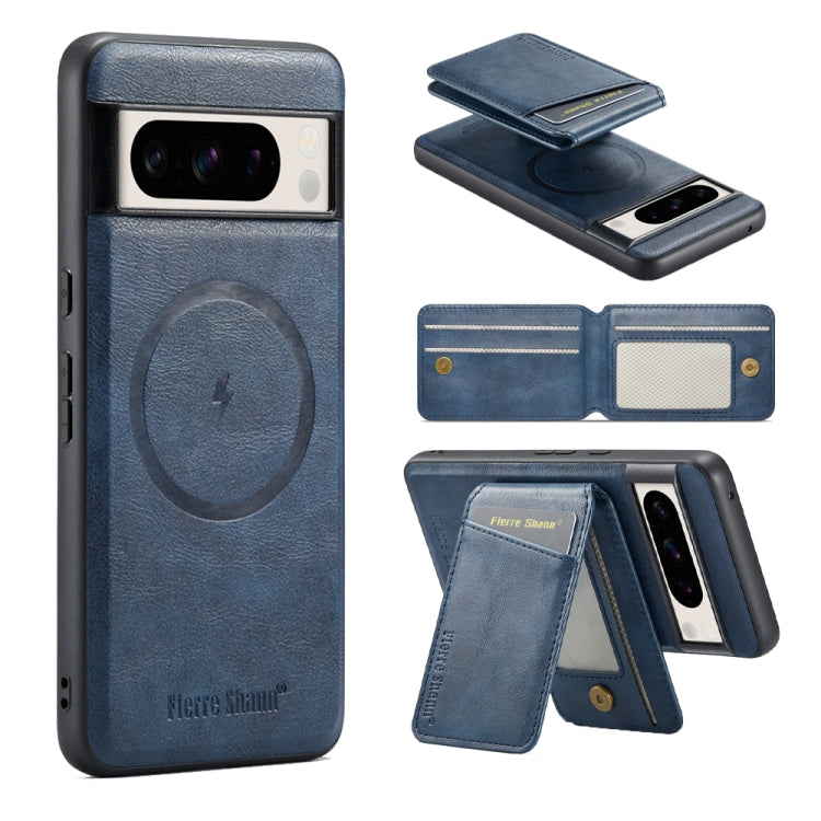 Fierre Shann Cowhide Vertical Flip Magnetic Card Holder Phone Case, For Google Pixel 10a, For Google Pixel 9 Pro, For Google Pixel 9, For Google Pixel 8a, For Google Pixel 8 Pro, For Google Pixel 8, For Google Pixel 7a, For Google Pixel 7 Pro          ...