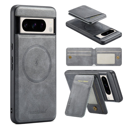 Fierre Shann Cowhide Vertical Flip Magnetic Card Holder Phone Case, For Google Pixel 10a, For Google Pixel 9 Pro, For Google Pixel 9, For Google Pixel 8a, For Google Pixel 8 Pro, For Google Pixel 8, For Google Pixel 7a, For Google Pixel 7 Pro          ...