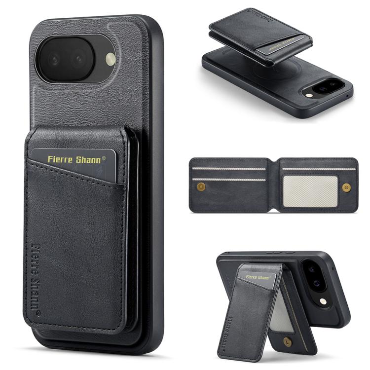 Fierre Shann Cowhide Vertical Flip Magnetic Card Holder Phone Case, For Google Pixel 10a, For Google Pixel 9 Pro, For Google Pixel 9, For Google Pixel 8a, For Google Pixel 8 Pro, For Google Pixel 8, For Google Pixel 7a, For Google Pixel 7 Pro          ...