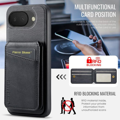 Fierre Shann Cowhide Vertical Flip Magnetic Card Holder Phone Case, For Google Pixel 10a, For Google Pixel 9 Pro, For Google Pixel 9, For Google Pixel 8a, For Google Pixel 8 Pro, For Google Pixel 8, For Google Pixel 7a, For Google Pixel 7 Pro          ...