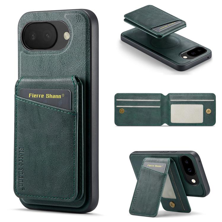 Fierre Shann Cowhide Vertical Flip Magnetic Card Holder Phone Case, For Google Pixel 10a, For Google Pixel 9 Pro, For Google Pixel 9, For Google Pixel 8a, For Google Pixel 8 Pro, For Google Pixel 8, For Google Pixel 7a, For Google Pixel 7 Pro          ...