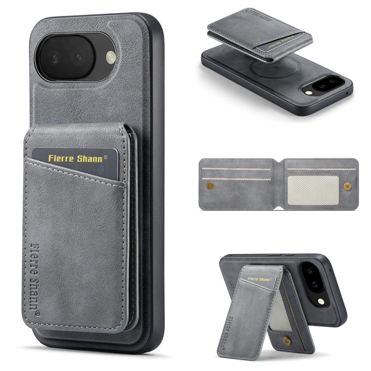Fierre Shann Cowhide Vertical Flip Magnetic Card Holder Phone Case, For Google Pixel 10a, For Google Pixel 9 Pro, For Google Pixel 9, For Google Pixel 8a, For Google Pixel 8 Pro, For Google Pixel 8, For Google Pixel 7a, For Google Pixel 7 Pro          ...