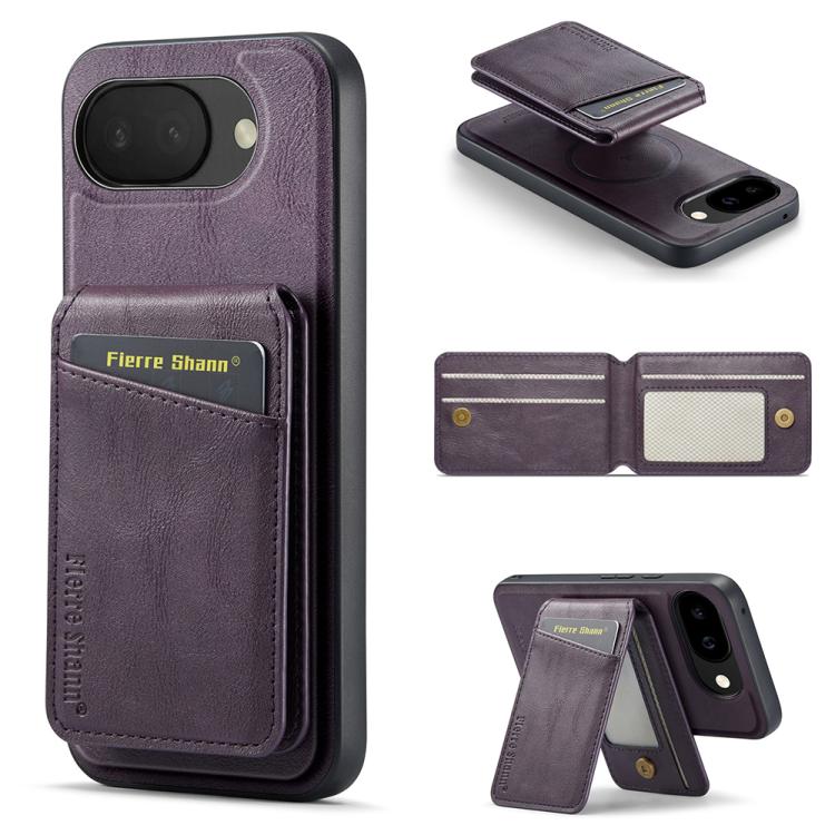 Fierre Shann Cowhide Vertical Flip Magnetic Card Holder Phone Case, For Google Pixel 10a, For Google Pixel 9 Pro, For Google Pixel 9, For Google Pixel 8a, For Google Pixel 8 Pro, For Google Pixel 8, For Google Pixel 7a, For Google Pixel 7 Pro          ...