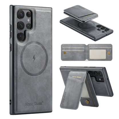 Fierre Shann Cowhide Vertical Flip Magnetic Card Holder Phone Case, For Samsung Galaxy S26+ 5G, For Samsung Galaxy S26 Ultra 5G, For Samsung Galaxy S26 5G, For Samsung Galaxy S25 5G, For Samsung Galaxy S25+ 5G, For Samsung Galaxy S25 Ultra 5G          ...