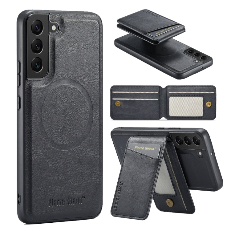 Fierre Shann Cowhide Vertical Flip Magnetic Card Holder Phone Case, For Samsung Galaxy S26+ 5G, For Samsung Galaxy S26 Ultra 5G, For Samsung Galaxy S26 5G, For Samsung Galaxy S25 5G, For Samsung Galaxy S25+ 5G, For Samsung Galaxy S25 Ultra 5G          ...