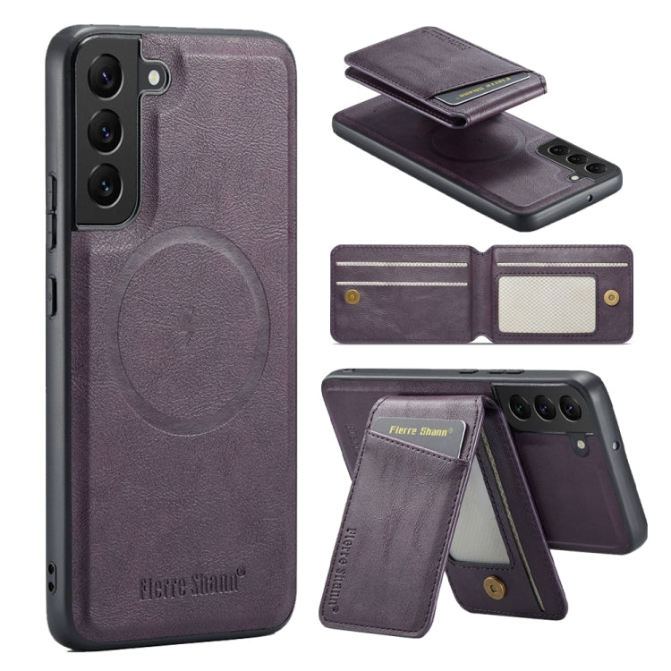 Fierre Shann Cowhide Vertical Flip Magnetic Card Holder Phone Case, For Samsung Galaxy S26+ 5G, For Samsung Galaxy S26 Ultra 5G, For Samsung Galaxy S26 5G, For Samsung Galaxy S25 5G, For Samsung Galaxy S25+ 5G, For Samsung Galaxy S25 Ultra 5G          ...