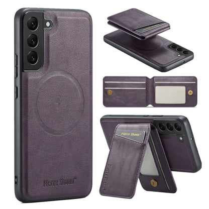Fierre Shann Cowhide Vertical Flip Magnetic Card Holder Phone Case, For Samsung Galaxy S26+ 5G, For Samsung Galaxy S26 Ultra 5G, For Samsung Galaxy S26 5G, For Samsung Galaxy S25 5G, For Samsung Galaxy S25+ 5G, For Samsung Galaxy S25 Ultra 5G          ...