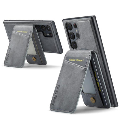 Fierre Shann Cowhide Vertical Flip Magnetic Card Holder Phone Case, For Samsung Galaxy S26+ 5G, For Samsung Galaxy S26 Ultra 5G, For Samsung Galaxy S26 5G, For Samsung Galaxy S25 5G, For Samsung Galaxy S25+ 5G, For Samsung Galaxy S25 Ultra 5G          ...