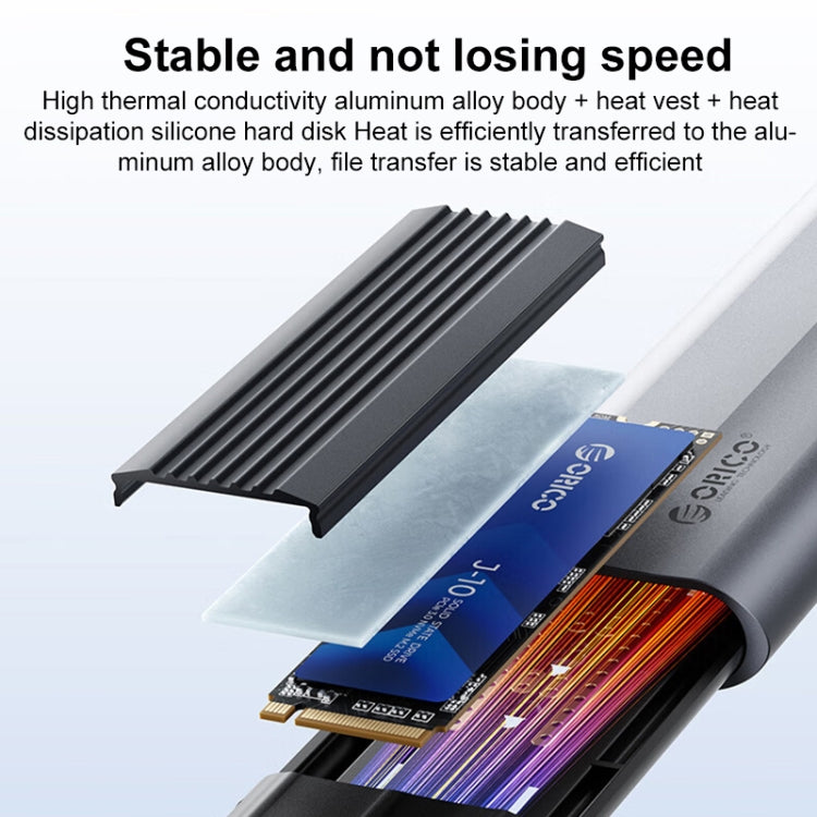ORICO AXM2S-G2 10Gbps M.2 NVMe SSD Enclosure with 2 in 1 Type-C + USB-A Data Cable, AXM2S-G2