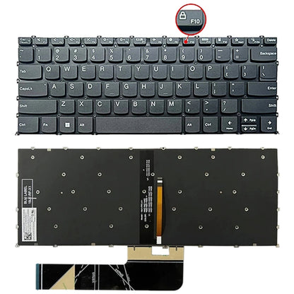 US Version Laptop Backlight Keyboard, F10 Key with Lock Icon, For Lenovo IdeaPad 5 / Yoga Slim 7 Pro (with Lock Icon)