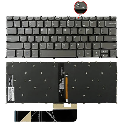 US Version Laptop Backlight Keyboard, F10 Key with Lock Icon, For Lenovo IdeaPad 5 / Yoga Slim 7 Pro (with Lock Icon)