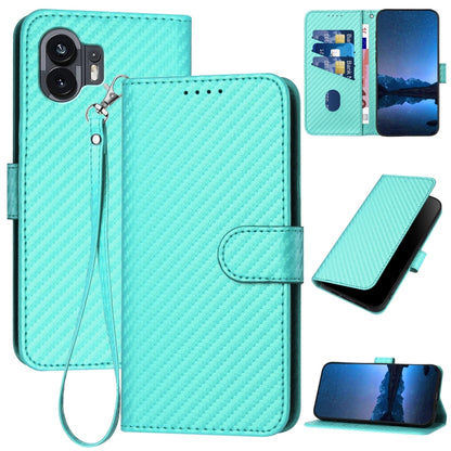 YX0070 Carbon Fiber Buckle Leather Phone Case with Lanyard, For Nothing Phone 4a Pro, For Nothing Phone 4a, For Nothing Phone 3a, For Nothing Phone 3a Pro, For Nothing Phone 2a, For Nothing Phone 2, For Nothing Phone 1