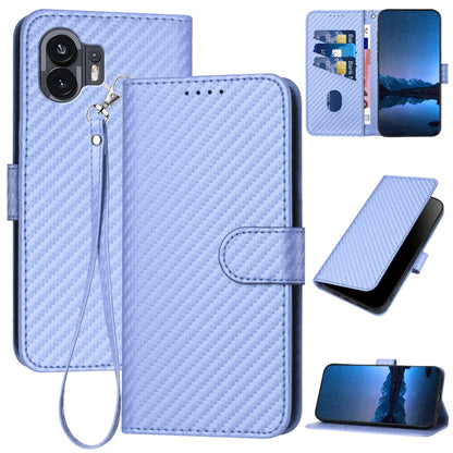 YX0070 Carbon Fiber Buckle Leather Phone Case with Lanyard, For Nothing Phone 4a Pro, For Nothing Phone 4a, For Nothing Phone 3a, For Nothing Phone 3a Pro, For Nothing Phone 2a, For Nothing Phone 2, For Nothing Phone 1
