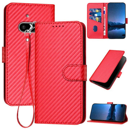 YX0070 Carbon Fiber Buckle Leather Phone Case with Lanyard, For Nothing Phone 4a Pro, For Nothing Phone 4a, For Nothing Phone 3a, For Nothing Phone 3a Pro, For Nothing Phone 2a, For Nothing Phone 2, For Nothing Phone 1