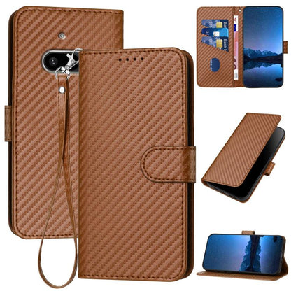 YX0070 Carbon Fiber Buckle Leather Phone Case with Lanyard, For Nothing Phone 4a Pro, For Nothing Phone 4a, For Nothing Phone 3a, For Nothing Phone 3a Pro, For Nothing Phone 2a, For Nothing Phone 2, For Nothing Phone 1