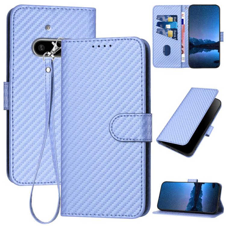 YX0070 Carbon Fiber Buckle Leather Phone Case with Lanyard, For Nothing Phone 4a Pro, For Nothing Phone 4a, For Nothing Phone 3a, For Nothing Phone 3a Pro, For Nothing Phone 2a, For Nothing Phone 2, For Nothing Phone 1