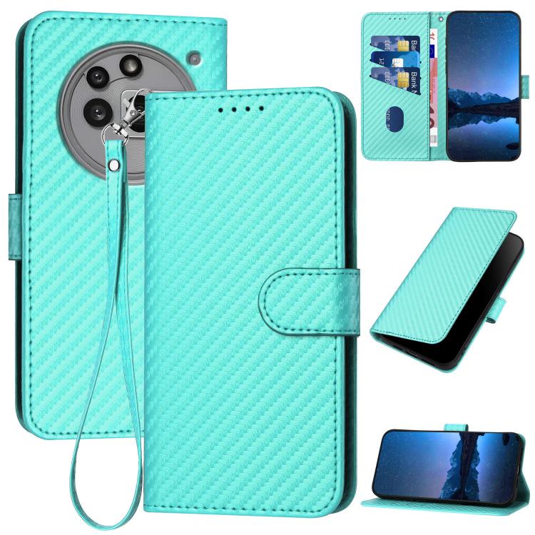 YX0070 Carbon Fiber Buckle Leather Phone Case with Lanyard, For Nothing Phone 4a Pro, For Nothing Phone 4a, For Nothing Phone 3a, For Nothing Phone 3a Pro, For Nothing Phone 2a, For Nothing Phone 2, For Nothing Phone 1