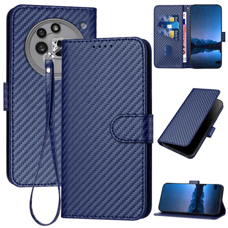 YX0070 Carbon Fiber Buckle Leather Phone Case with Lanyard, For Nothing Phone 4a Pro, For Nothing Phone 4a, For Nothing Phone 3a, For Nothing Phone 3a Pro, For Nothing Phone 2a, For Nothing Phone 2, For Nothing Phone 1