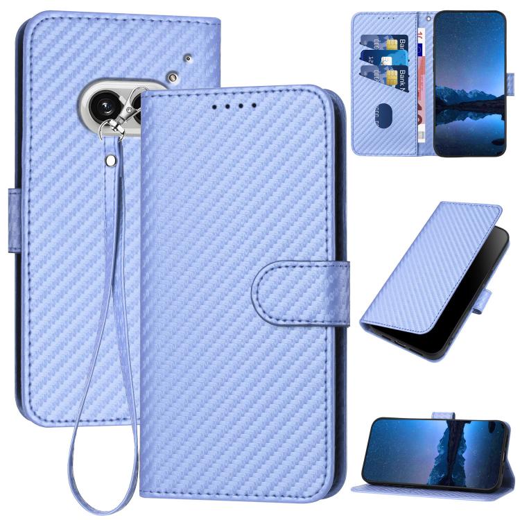 YX0070 Carbon Fiber Buckle Leather Phone Case with Lanyard, For Nothing Phone 4a Pro, For Nothing Phone 4a, For Nothing Phone 3a, For Nothing Phone 3a Pro, For Nothing Phone 2a, For Nothing Phone 2, For Nothing Phone 1