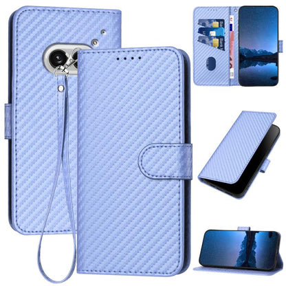YX0070 Carbon Fiber Buckle Leather Phone Case with Lanyard, For Nothing Phone 4a Pro, For Nothing Phone 4a, For Nothing Phone 3a, For Nothing Phone 3a Pro, For Nothing Phone 2a, For Nothing Phone 2, For Nothing Phone 1