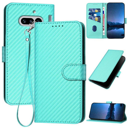 YX0070 Carbon Fiber Buckle Leather Phone Case with Lanyard, For Nothing Phone 4a Pro, For Nothing Phone 4a, For Nothing Phone 3a, For Nothing Phone 3a Pro, For Nothing Phone 2a, For Nothing Phone 2, For Nothing Phone 1