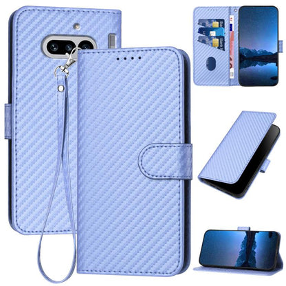 YX0070 Carbon Fiber Buckle Leather Phone Case with Lanyard, For Nothing Phone 4a Pro, For Nothing Phone 4a, For Nothing Phone 3a, For Nothing Phone 3a Pro, For Nothing Phone 2a, For Nothing Phone 2, For Nothing Phone 1