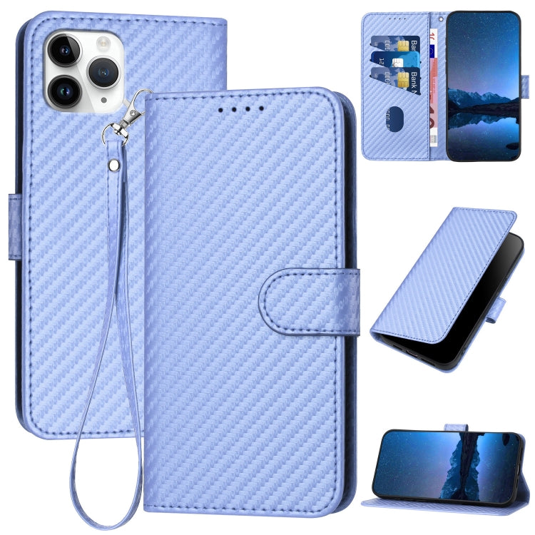 YX0070 Carbon Fiber Buckle Leather Phone Case with Lanyard, For iPhone 12 mini, For iPhone 11 Pro Max, For iPhone 11, For iPhone 11 Pro, For iPhone X / XS, For iPhone XR, For iPhone XS Max, For iPhone 8 Plus / 7 Plus