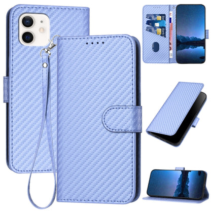YX0070 Carbon Fiber Buckle Leather Phone Case with Lanyard, For iPhone 12 mini, For iPhone 11 Pro Max, For iPhone 11, For iPhone 11 Pro, For iPhone X / XS, For iPhone XR, For iPhone XS Max, For iPhone 8 Plus / 7 Plus