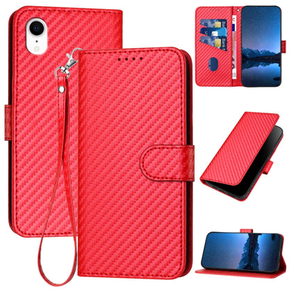 YX0070 Carbon Fiber Buckle Leather Phone Case with Lanyard, For iPhone 12 mini, For iPhone 11 Pro Max, For iPhone 11, For iPhone 11 Pro, For iPhone X / XS, For iPhone XR, For iPhone XS Max, For iPhone 8 Plus / 7 Plus