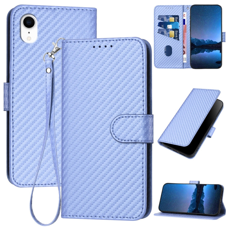 YX0070 Carbon Fiber Buckle Leather Phone Case with Lanyard, For iPhone 12 mini, For iPhone 11 Pro Max, For iPhone 11, For iPhone 11 Pro, For iPhone X / XS, For iPhone XR, For iPhone XS Max, For iPhone 8 Plus / 7 Plus