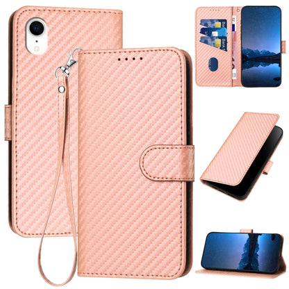 YX0070 Carbon Fiber Buckle Leather Phone Case with Lanyard, For iPhone 12 mini, For iPhone 11 Pro Max, For iPhone 11, For iPhone 11 Pro, For iPhone X / XS, For iPhone XR, For iPhone XS Max, For iPhone 8 Plus / 7 Plus
