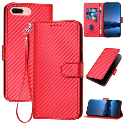 YX0070 Carbon Fiber Buckle Leather Phone Case with Lanyard, For iPhone 12 mini, For iPhone 11 Pro Max, For iPhone 11, For iPhone 11 Pro, For iPhone X / XS, For iPhone XR, For iPhone XS Max, For iPhone 8 Plus / 7 Plus